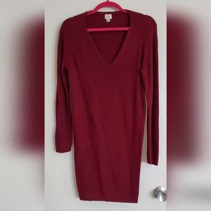 A New Day burgundy V neck sweater dress